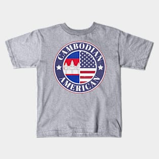Proud Cambodian-American Badge - Cambodia Flag Kids T-Shirt